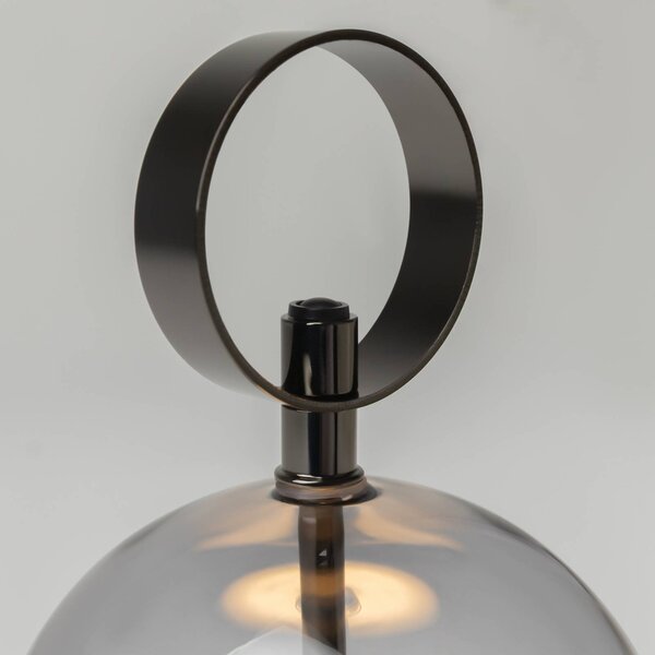 Maytoni Lampa stołowa DOUBLE MOON, aluminiowy / szary / cynkowy, salon / jadalnia, szkło, nowoczesny