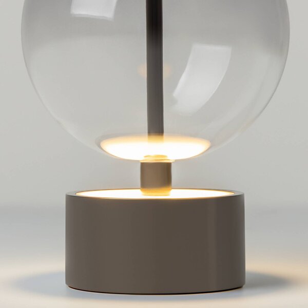 Maytoni Lampa stołowa DOUBLE MOON, aluminiowy / szary / cynkowy, salon / jadalnia, szkło, nowoczesny