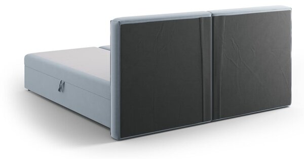 Jasnoniebieskie łóżko boxspring ze schowkiem 160x200 cm Arendal – Cosmopolitan Design