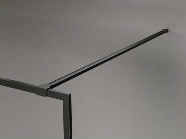 Mexen Kioto-XF ścianka prysznicowa Walk-in z ramką 50 x 202 cm, transparent 10 mm, czarna - 800-050-104-70-00-X