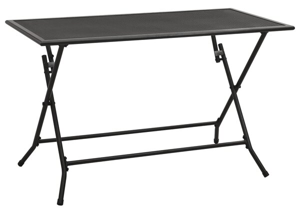 Składany stolik z siatką, 120x60x72 cm, stalowy, antracyt