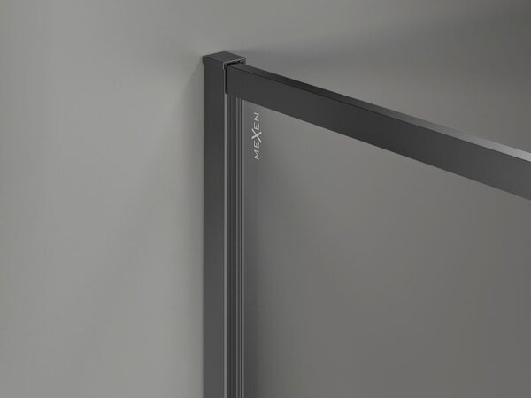 Mexen Kioto-F ścianka prysznicowa Walk-in z ramką 125 x 100 cm, transparent 8 mm, gun metal - 800-125-202-04-95-100
