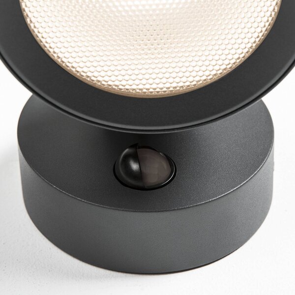 SLV Kinkiet zewnętrzny LED Eskina Spot Sensor, kolor antracytowy, regulacja, czarny, aluminium, nowoczesny