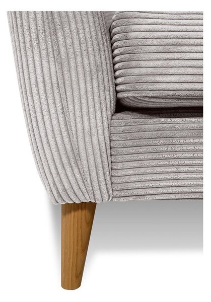 Jasnoszara sztruksowa sofa 170 cm Paris – Scandic