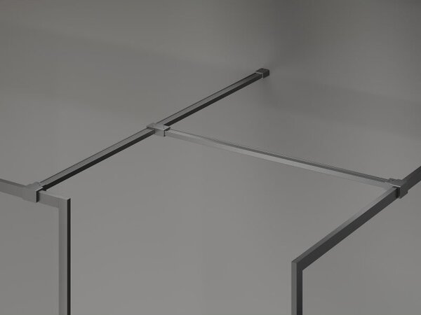 Mexen Kioto-F ścianka prysznicowa Walk-in z ramką 125 x 100 cm, transparent 8 mm, gun metal - 800-125-202-04-95-100
