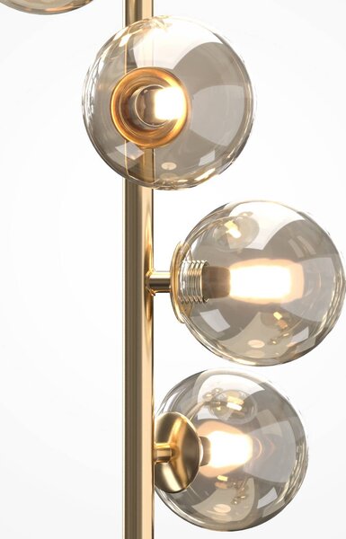 Maytoni Lampa stojąca Dallas, możliwość ściemniania, mosiężny / złoty, salon / jadalnia, szkło, nowoczesny