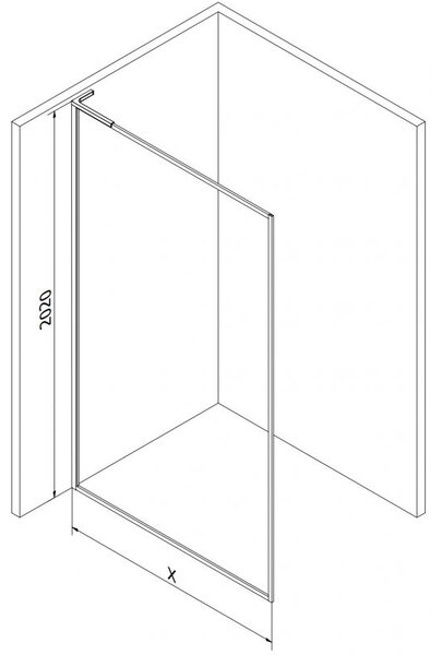 Mexen Kioto-F L ścianka prysznicowa Walk-in z ramką 80 x 202 cm, transparent 8 mm, biała - 800-080-174-20-00