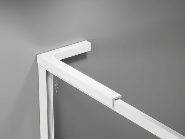 Mexen Kioto-F L ścianka prysznicowa Walk-in z ramką 80 x 202 cm, transparent 8 mm, biała - 800-080-174-20-00