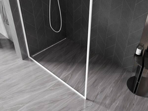 Mexen Kioto-F L ścianka prysznicowa Walk-in z ramką 80 x 202 cm, transparent 8 mm, biała - 800-080-174-20-00