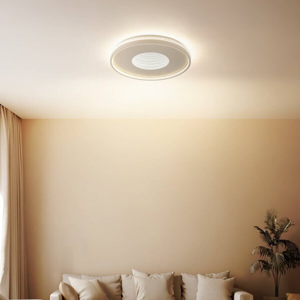 Globo Lampa sufitowa Shirley, możliwość ściemniania, kremowy / amber, salon / jadalnia, metal