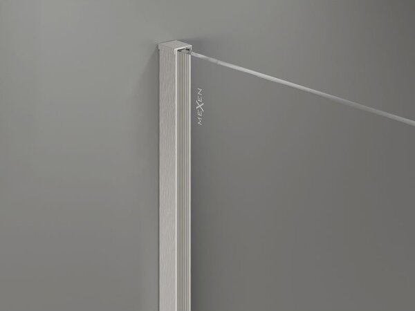 Mexen Kioto-X ścianka prysznicowa Walk-in 110 x 200 cm, transparent 10 mm, nikiel szczotkowany - 800-110-101-97-00-X