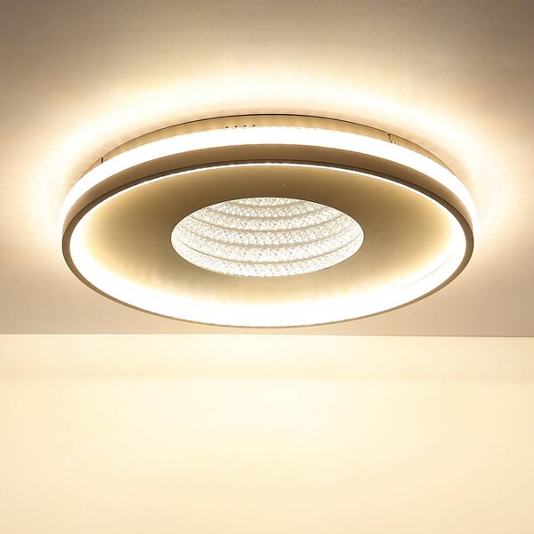 Globo Lampa sufitowa Shirley, możliwość ściemniania, kremowy / amber, salon / jadalnia, metal
