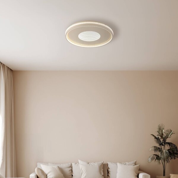 Globo Lampa sufitowa Shirley, możliwość ściemniania, kremowy / amber, salon / jadalnia, metal
