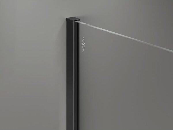Mexen Kioto-X ścianka prysznicowa Walk-in 60 x 200 cm, grafit 10 mm, czarna - 800-060-101-70-40-X