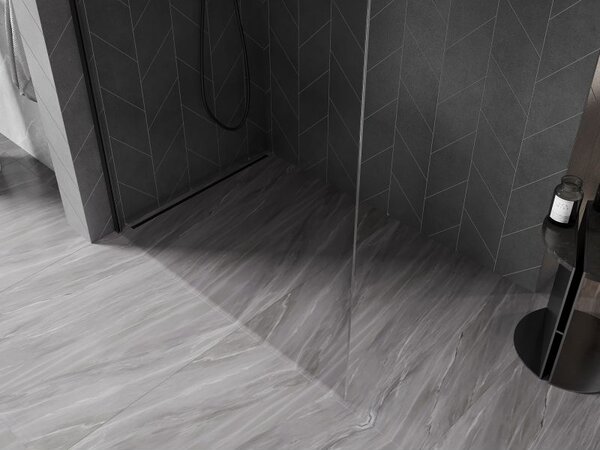 Mexen Kioto-X ścianka prysznicowa Walk-in 50 x 200 cm, transparent 10 mm, czarna - 800-050-101-70-00-X