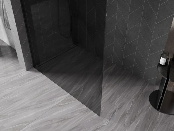 Mexen Kioto-X ścianka prysznicowa Walk-in 60 x 200 cm, grafit 10 mm, czarna - 800-060-101-70-40-X