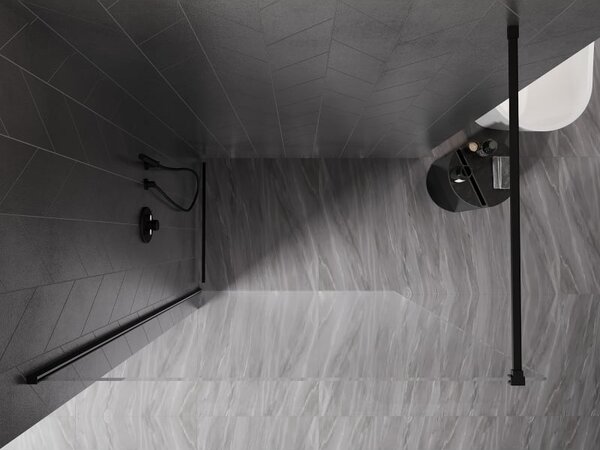 Mexen Kioto-X ścianka prysznicowa Walk-in 50 x 200 cm, transparent 10 mm, czarna - 800-050-101-70-00-X