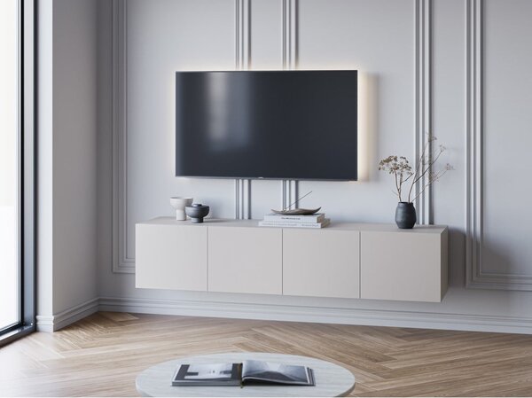 Kremowa szafka pod TV 180x38x35 cm Daroca – Marckeric
