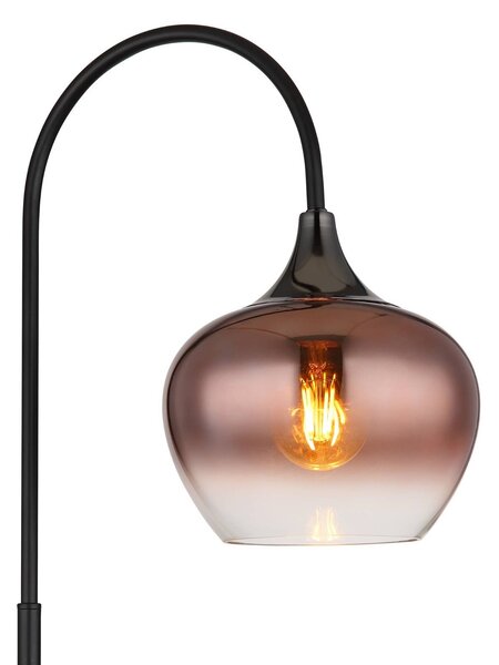 Globo Lampa stojąca Maxy, miedziany, salon / jadalnia, szkło