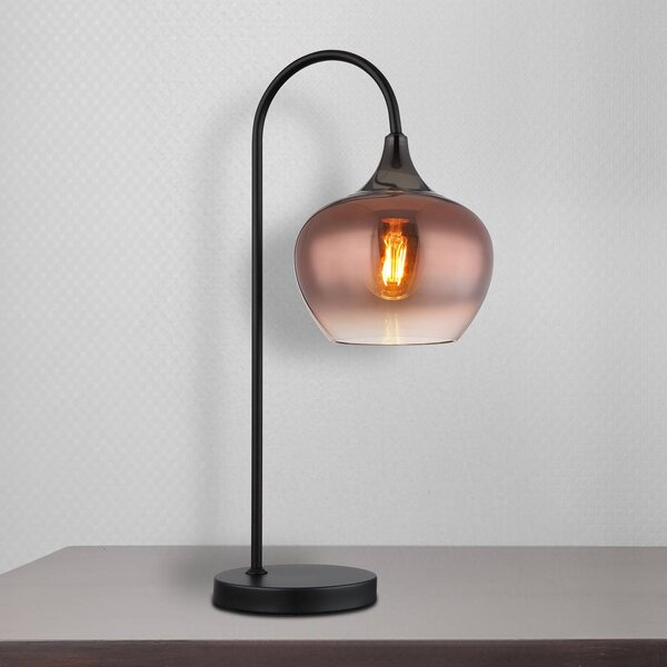 Globo Lampa stołowa Maxy, miedziany, salon / jadalnia, szkło