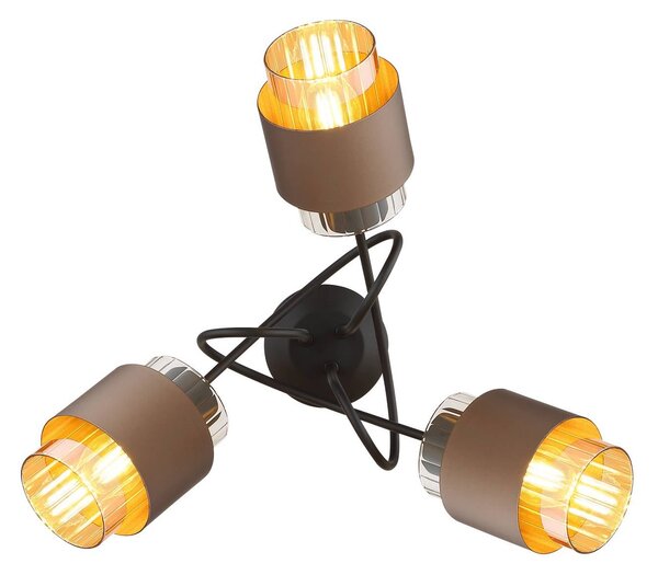 Globo Lampa sufitowa Milley, możliwość ściemniania, kremowy / amber, salon / jadalnia, szkło