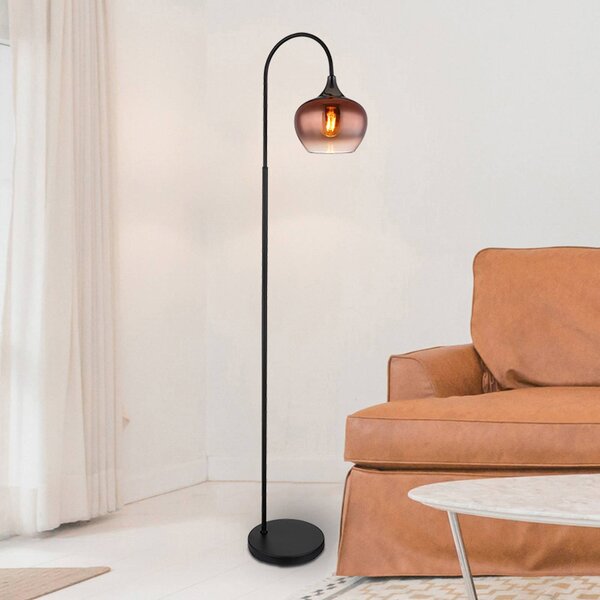 Globo Lampa stojąca Maxy, miedziany, salon / jadalnia, szkło