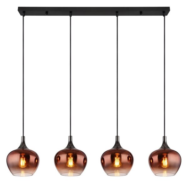 Globo Lampa wisząca Maxy, możliwość ściemniania, miedziany, salon / jadalnia, szkło