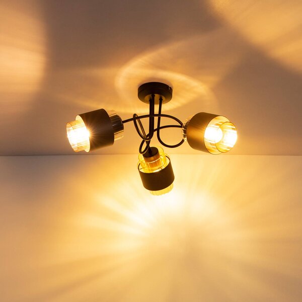 Globo Lampa sufitowa Milley, możliwość ściemniania, kremowy / amber, salon / jadalnia, szkło