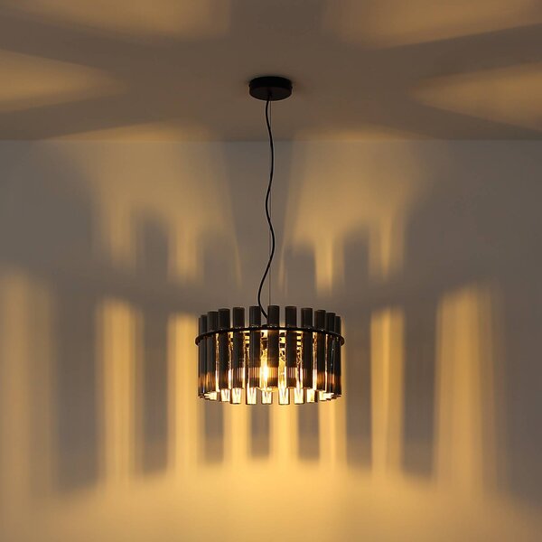 Globo Lampa wisząca Gorley II, możliwość ściemniania, aluminiowy / szary / cynkowy, salon / jadalnia, szkło