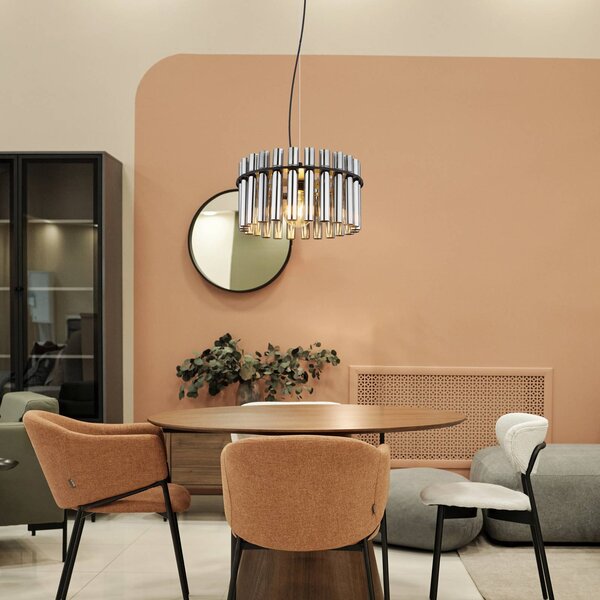 Globo Lampa wisząca Gorley II, możliwość ściemniania, aluminiowy / szary / cynkowy, salon / jadalnia, szkło