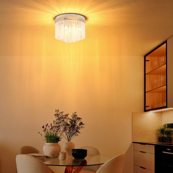 Globo Lampa sufitowa Gorley, możliwość ściemniania, biały / opal, salon / jadalnia, szkło
