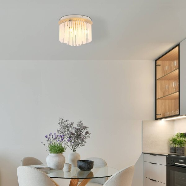 Globo Lampa sufitowa Gorley, możliwość ściemniania, biały / opal, salon / jadalnia, szkło