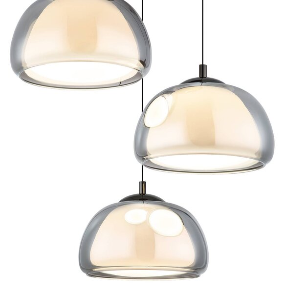 Globo Lampa wisząca Avila, możliwość ściemniania, aluminiowy / szary / cynkowy, salon / jadalnia, szkło