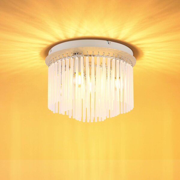 Globo Lampa sufitowa Gorley, możliwość ściemniania, biały / opal, salon / jadalnia, szkło