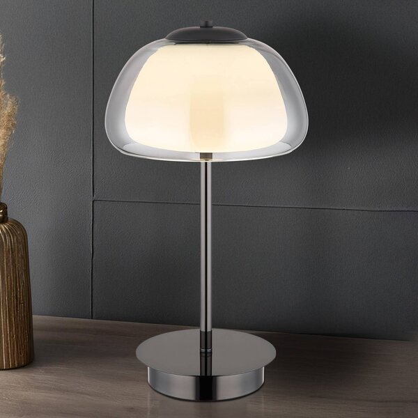 Globo Lampa stołowa Avila, możliwość ściemniania, aluminiowy / szary / cynkowy, salon / jadalnia, szkło
