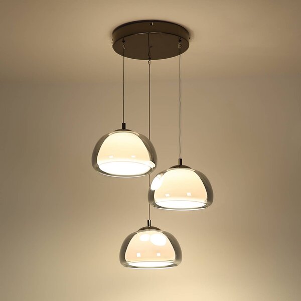 Globo Lampa wisząca Avila, możliwość ściemniania, aluminiowy / szary / cynkowy, salon / jadalnia, szkło