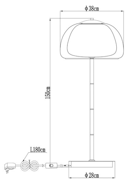 Globo Lampa stojąca Avila, możliwość ściemniania, aluminiowy / szary / cynkowy, salon / jadalnia, szkło