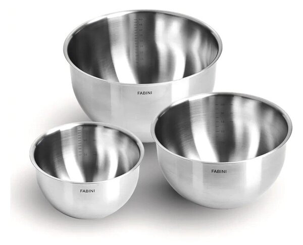 Misy ze stali nierdzewnej w kolorze srebra zestaw 3 szt. ø 24 cm Lucca 3.0 – FABINI