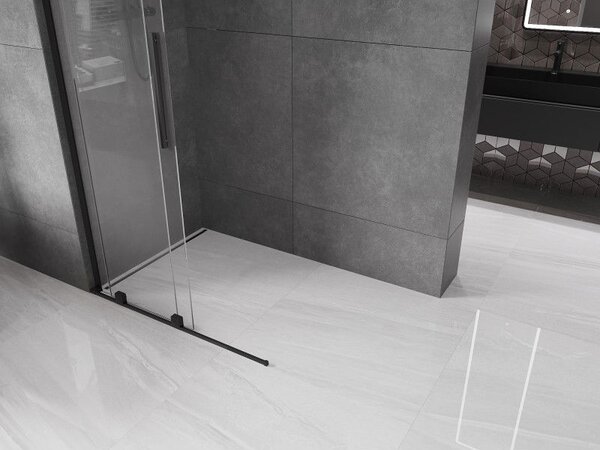 Mexen Velar L ścianka prysznicowa rozsuwana Walk-in 90 x 200 cm, transparent 8 mm, czarna - 871-090-003-03-70