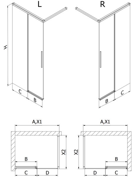 Mexen Rox ścianka prysznicowa Walk-in 70 x 200 cm, transparent 8 mm, chrom - 8C2-070-003-01-00