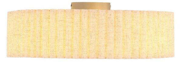 Globo Lampa sufitowa Jannie, możliwość ściemniania, kremowy / amber, salon / jadalnia, tkanina / materiał / jedwab