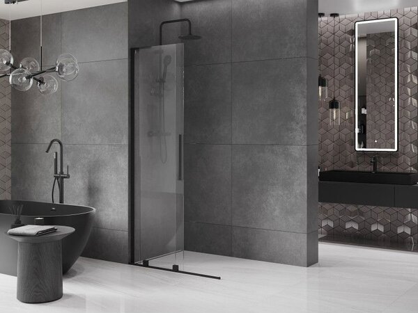 Mexen Velar L ścianka prysznicowa rozsuwana Walk-in 90 x 200 cm, transparent 8 mm, czarna - 871-090-003-03-70