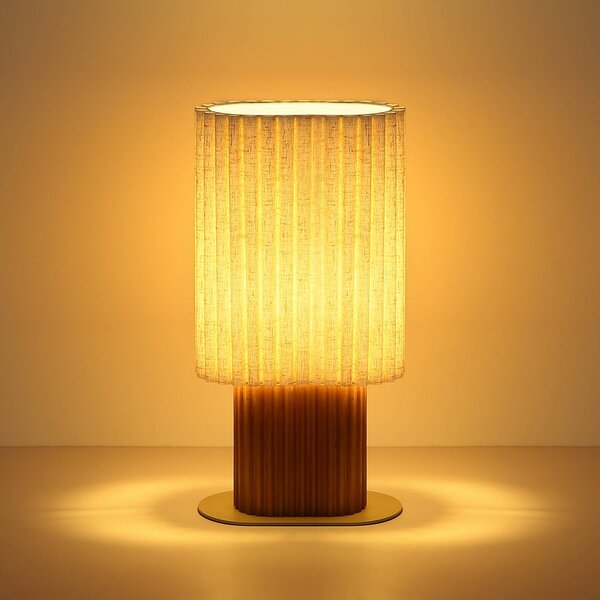 Globo Lampa stołowa Jannie, kremowy / amber, salon / jadalnia, tkanina / materiał / jedwab