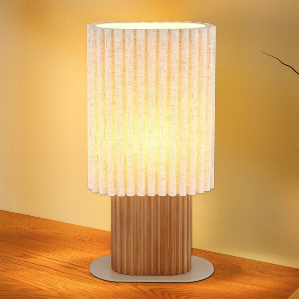 Globo Lampa stołowa Jannie, kremowy / amber, salon / jadalnia, tkanina / materiał / jedwab
