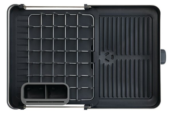 Ciemnoszary regulowany ociekacz ze stali nierdzewnej 36x32 cm Extend Steel – Joseph Joseph