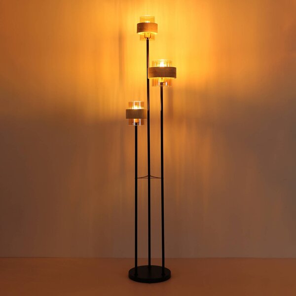 Globo Lampa stojąca Daren, kremowy / amber, salon / jadalnia, szkło