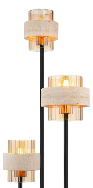 Globo Lampa stojąca Daren, kremowy / amber, salon / jadalnia, szkło