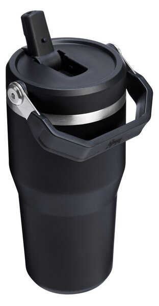 Czarny termos ze stali nierdzewnej 600 ml IceFlow™ Flip Straw 2.0 Tumbler Black – Stanley