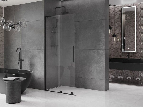 Mexen Velar L ścianka prysznicowa rozsuwana Walk-in 90 x 200 cm, transparent 8 mm, czarna - 871-090-003-03-70