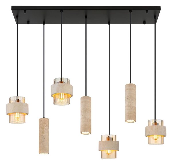 Globo Lampa wisząca Daren, możliwość ściemniania, kremowy / amber, salon / jadalnia, szkło